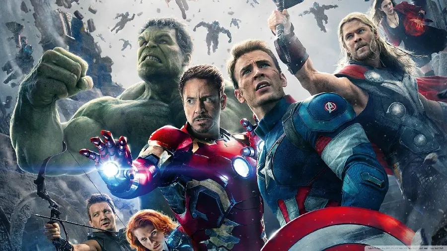 Wallpaper of the characters of the Avengers series in HD quality