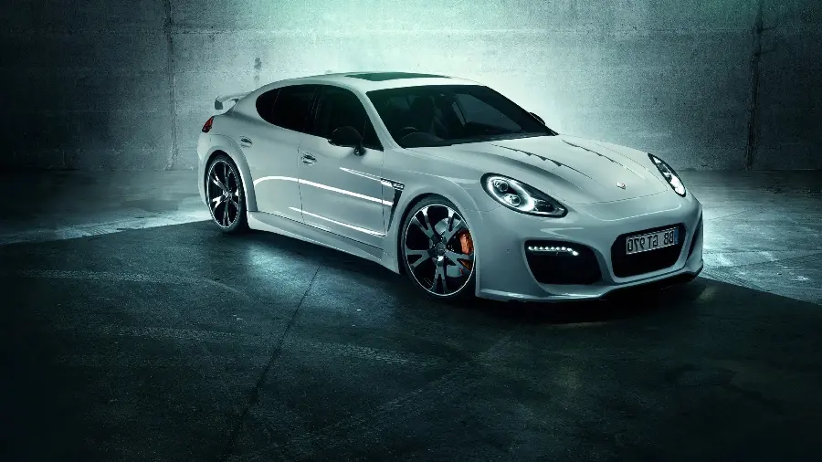White Porsche Panamera Car and Vehicle Desktop Background