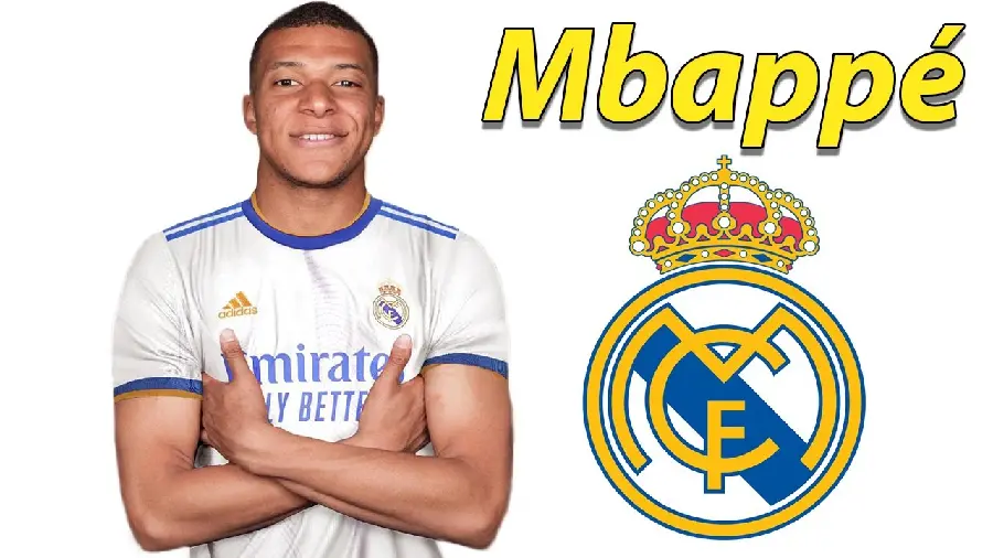 Kylian Mbappe's official introduction photo at Real Madrid