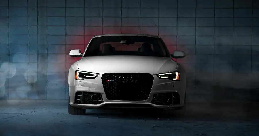 White Audi wallpaper with stylish front window and updated design