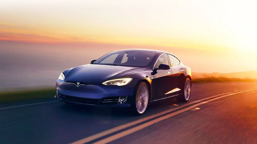 Beautiful and attractive photo of the best color of the Tesla Model S