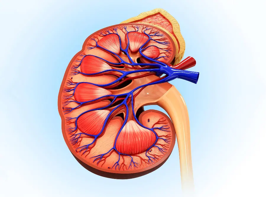 High Graphic Human Kidney Photo in Half