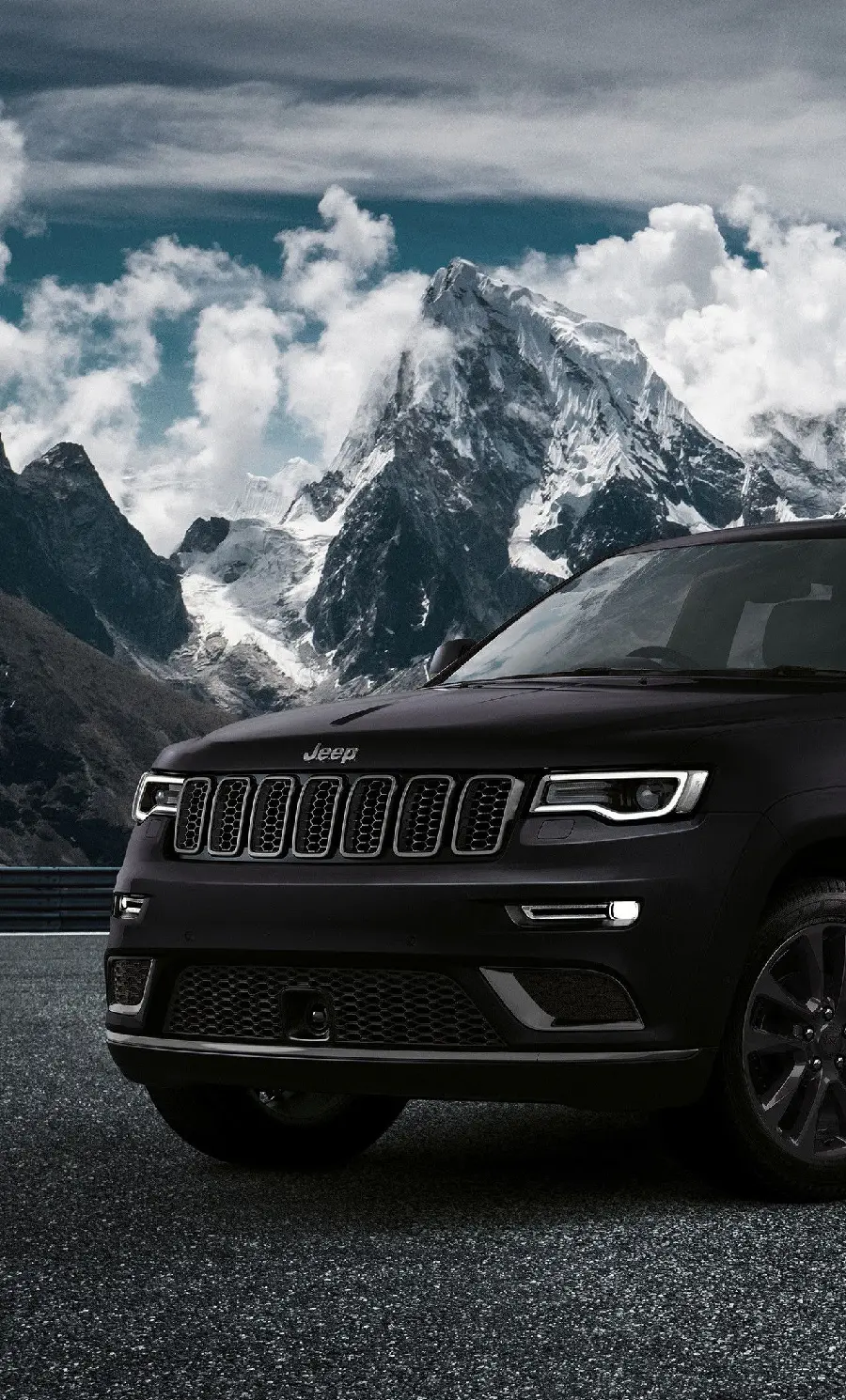 Jeep Grand Cherokee black background for mobile phone