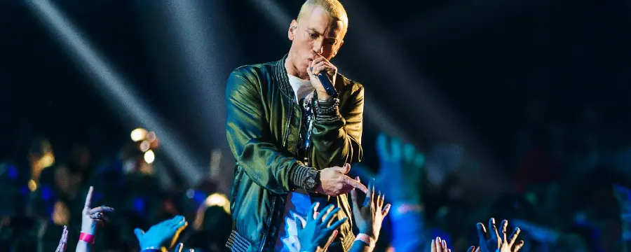 Eminem image in one of his busiest concerts