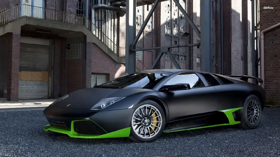 The Most Attractive Black and Green Murcielago Car Wallpaper for Windows with the Highest Quality