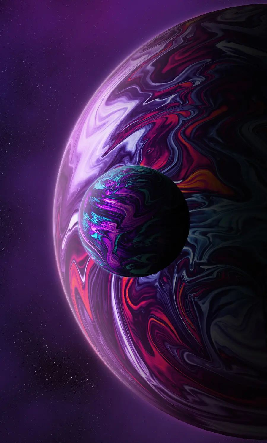 Download planet-themed wallpaper with purple tones in high quality