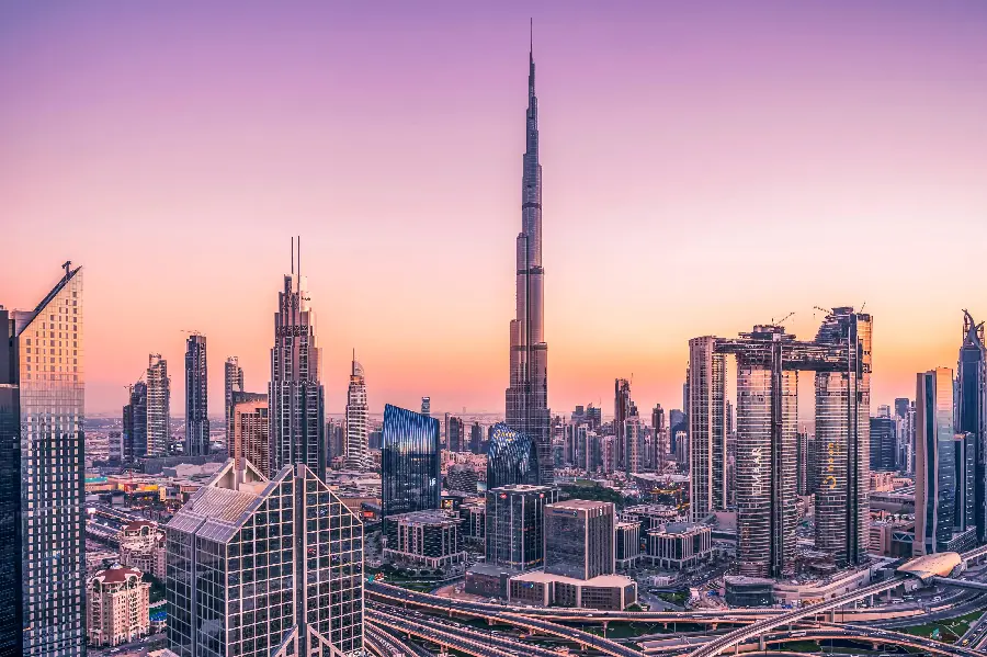 High quality photo of the beautiful and advanced city of Dubai in the United Arab Emirates
