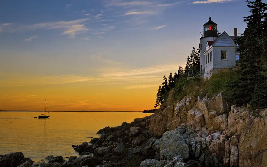 Unique and beautiful background photo of the beach at Acadia National Park