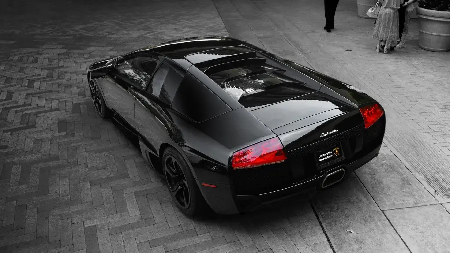 Download Black Murcielago Background from the Back in Full HD Quality