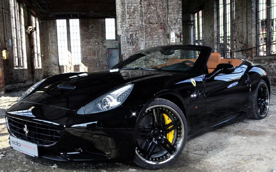 Black Ferrari California Car Photo with Attractive and Large Rims