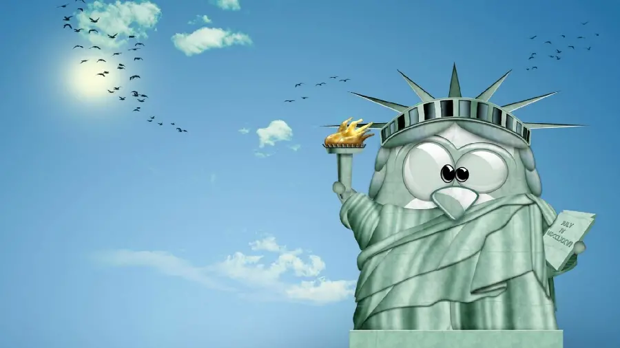 Interesting, funny and fantasy image of the Statue of Liberty in New York for wallpaper