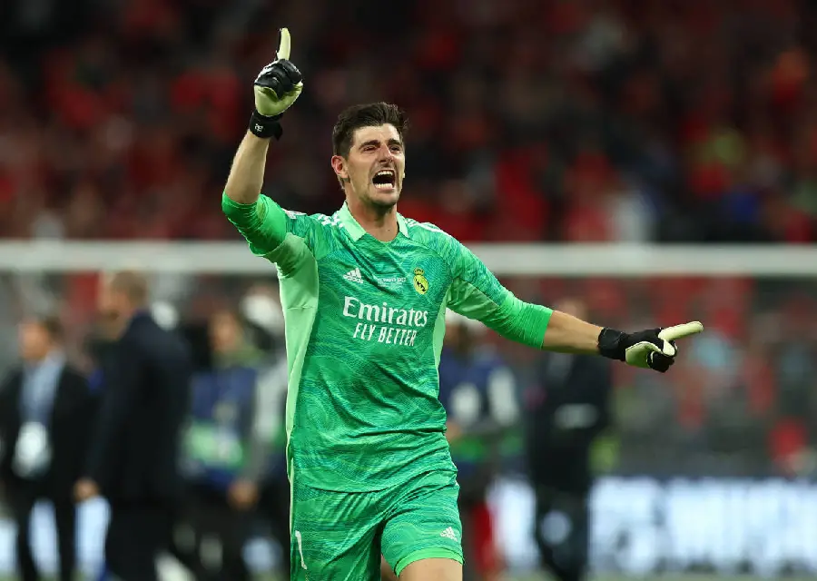 Photo of Thibaut Courtois in the 2022 Champions League final