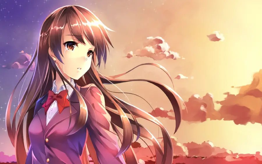 Download Cute anime picture of a sad girl for Windows profile and wallpaper