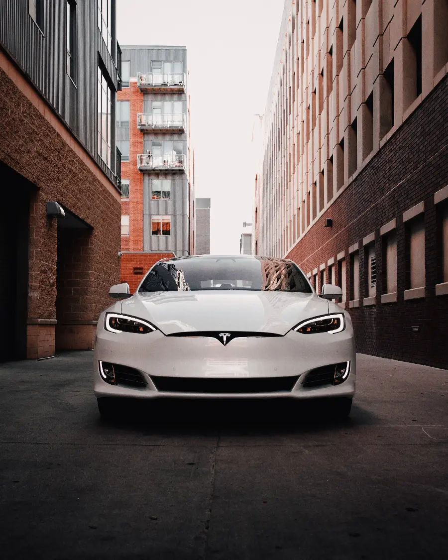 A great photo of a white Tesla Model S