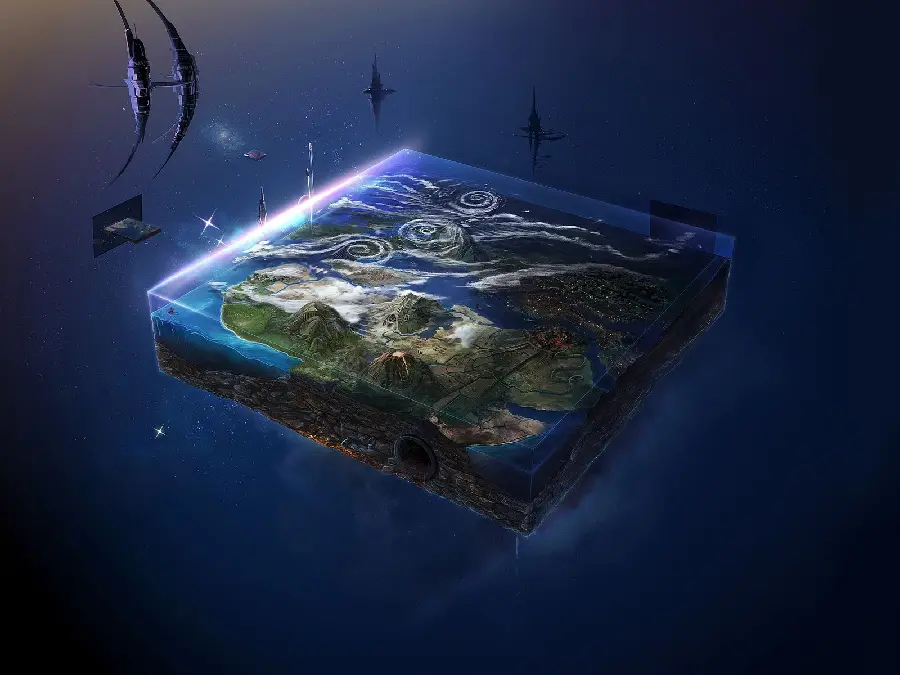 The coolest photo Flat Earth with interesting details for the background