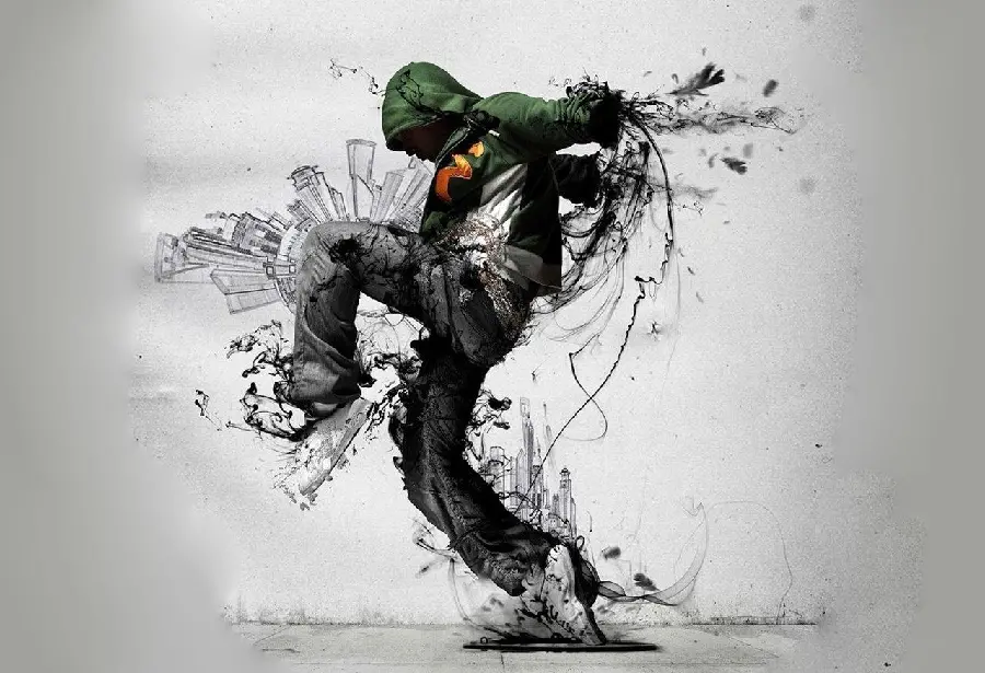 Cool and luxurious profile photo of a boy dancing hip hop and street