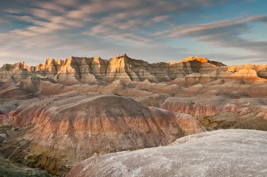 Stunning image of Badlands National Park rock formations