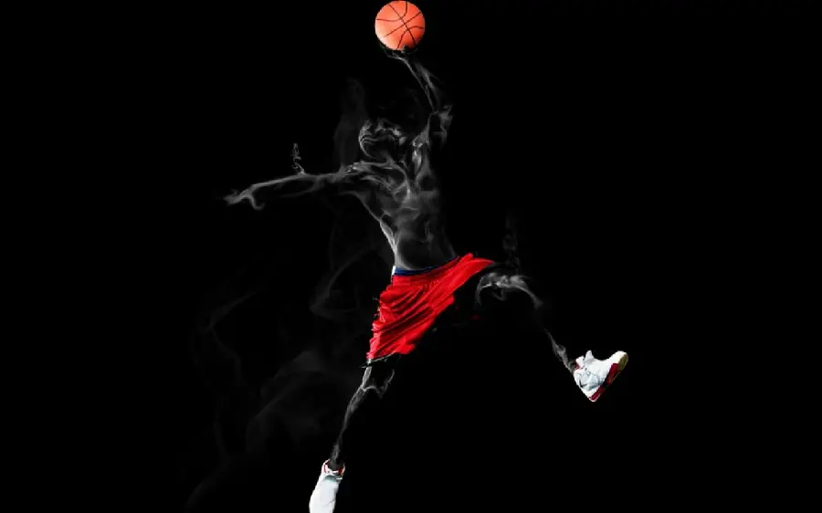Basketball themed wallpaper with a new design and black background