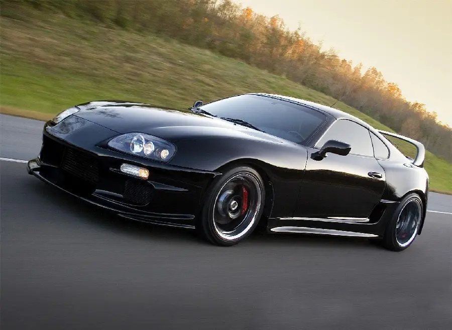 Image of the fifth generation black Toyota Supra, the most popular sports car in Japanese history