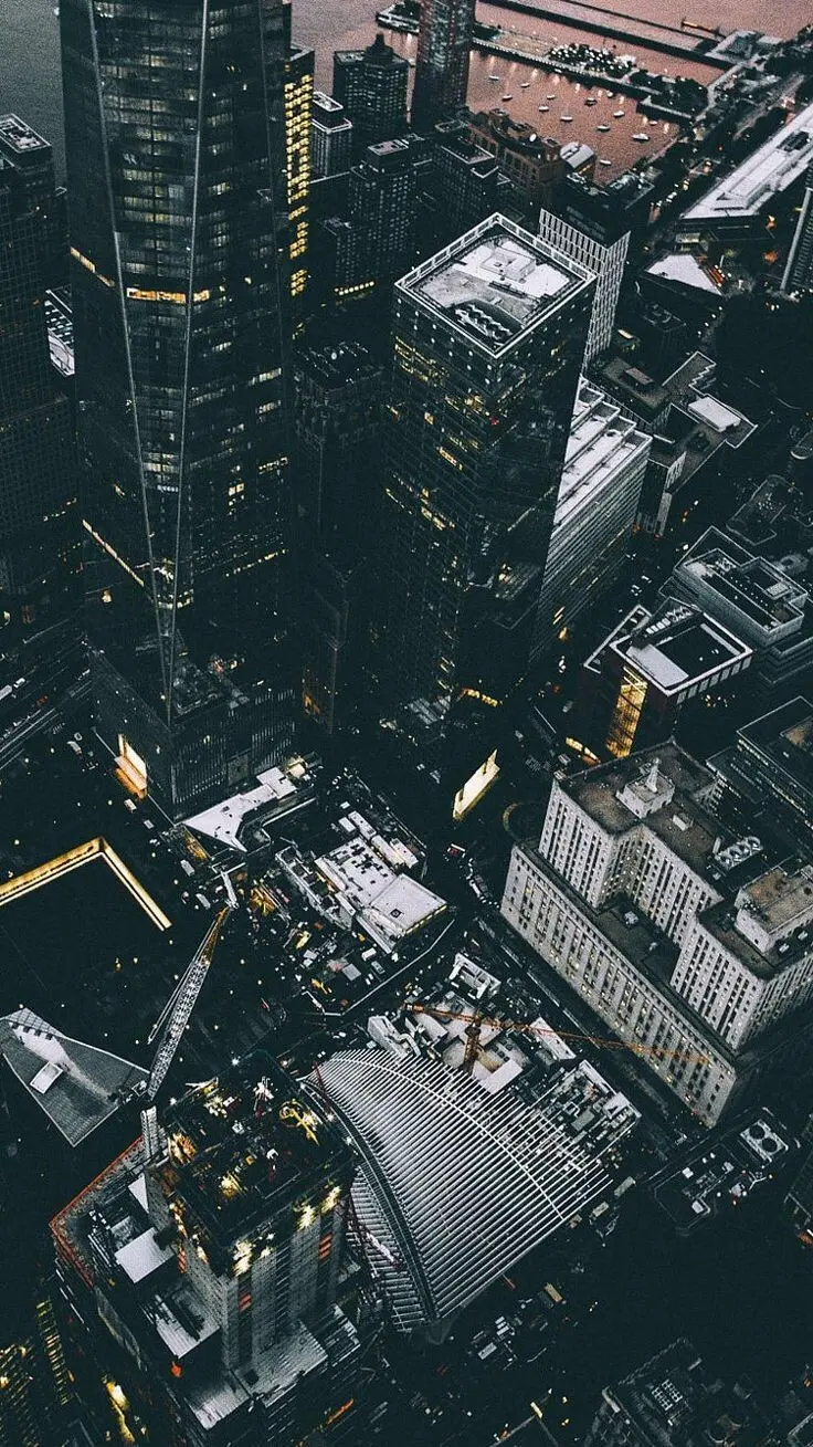 iPhone and Apple iOS 13 background and wallpaper with a busy city from above