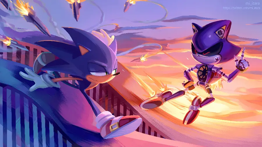 Fantasy and minimal Sonic image for a phone screen