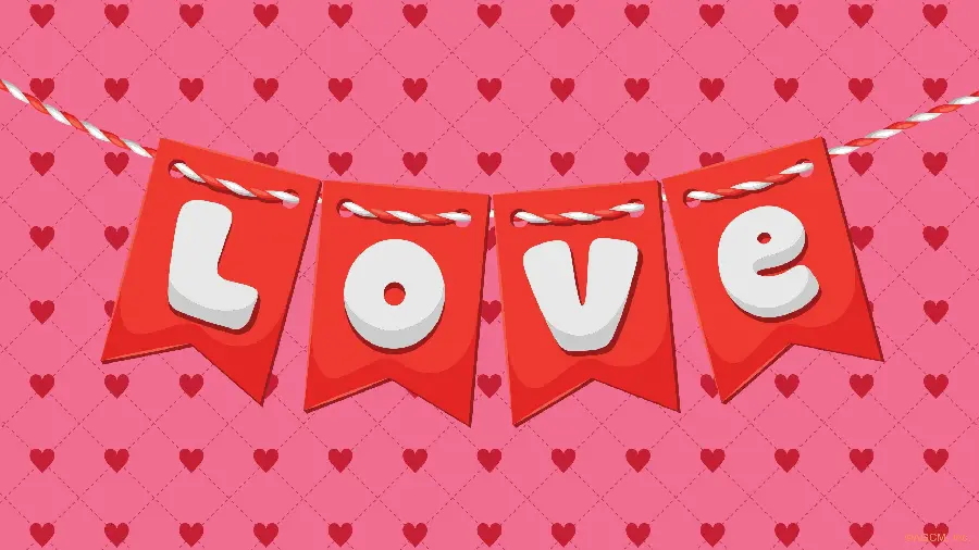 Attractive wallpaper with the inscription Love or love for Valentine's Day