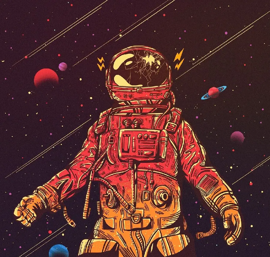 Fantasy astronaut girl photo for profile and mobile phone background