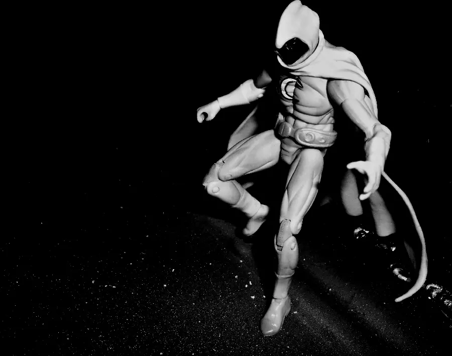 Moon Knight Statue Photo with Black Background