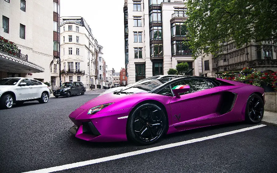 New and cool pink Lamborghini foreign sports car photo