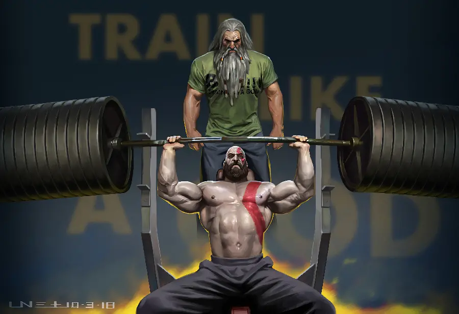 Kratos profile picture lifting weights for social networks