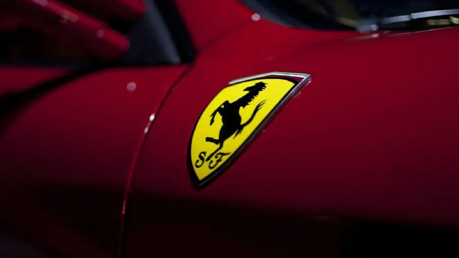The most stunning close-up image of the Ferrari logo for laptop and computer wallpaper