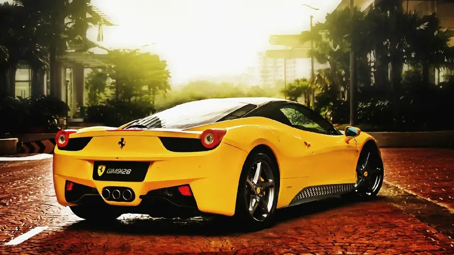 Yellow and Special Ferrari Car Wallpaper with Unique Design