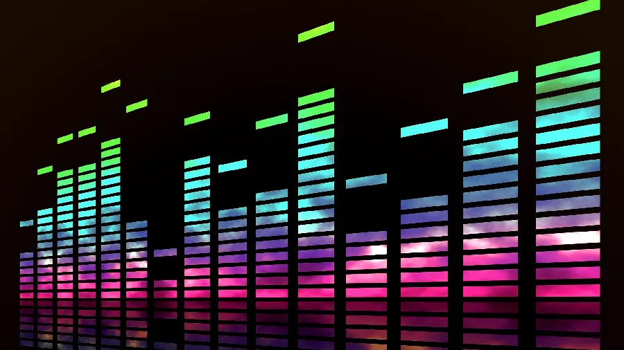 The most beautiful graphic photo with a design of colorful rectangular equalizers with special quality