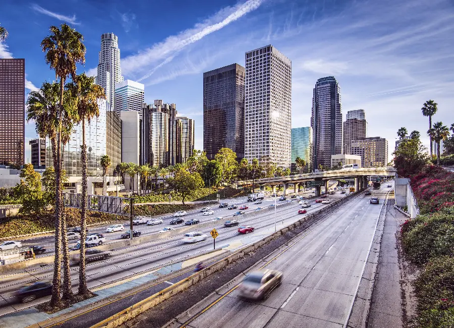 The latest image of the city of Los Angeles, America for computer background
