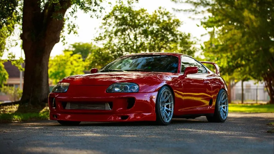 Stock and free photo of the red Toyota Supra for Photoshop background