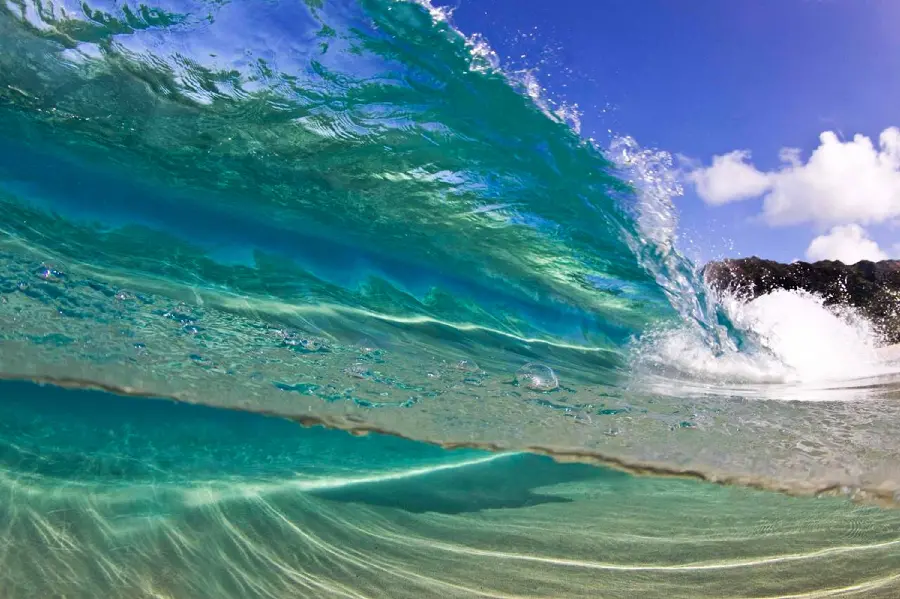 Download photo of ocean waves underwater