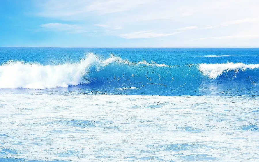 Lovely bright blue ocean wallpaper with clear and beautiful waves for desktop