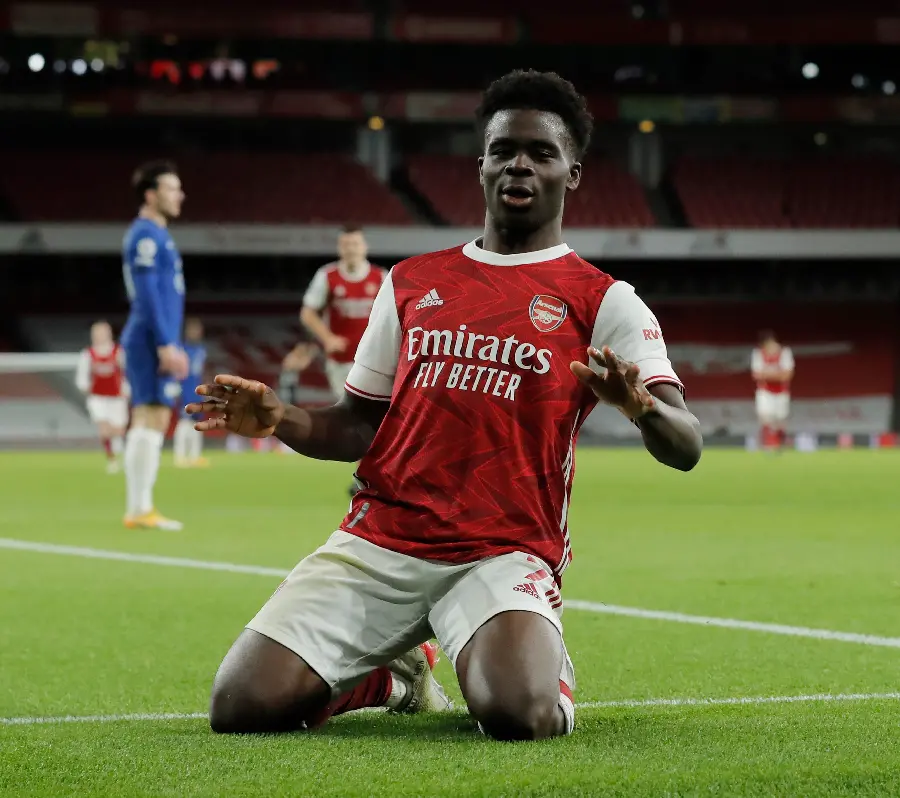 Famous Bukayo Saka celebration photo in Arsenal