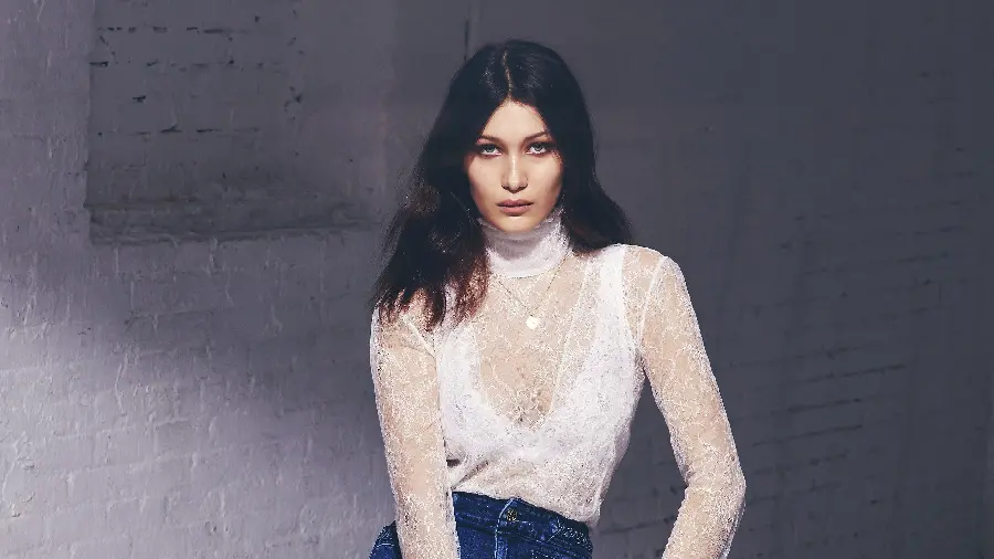 Beautiful girl Bella Hadid's photo for profile in white dress