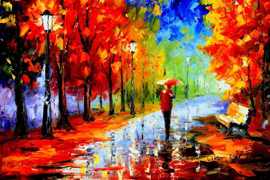 Beautiful photo of the autumn season and falling leaves