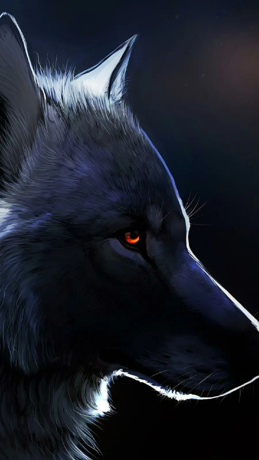 Download a high-quality image of a wolf with red eyes