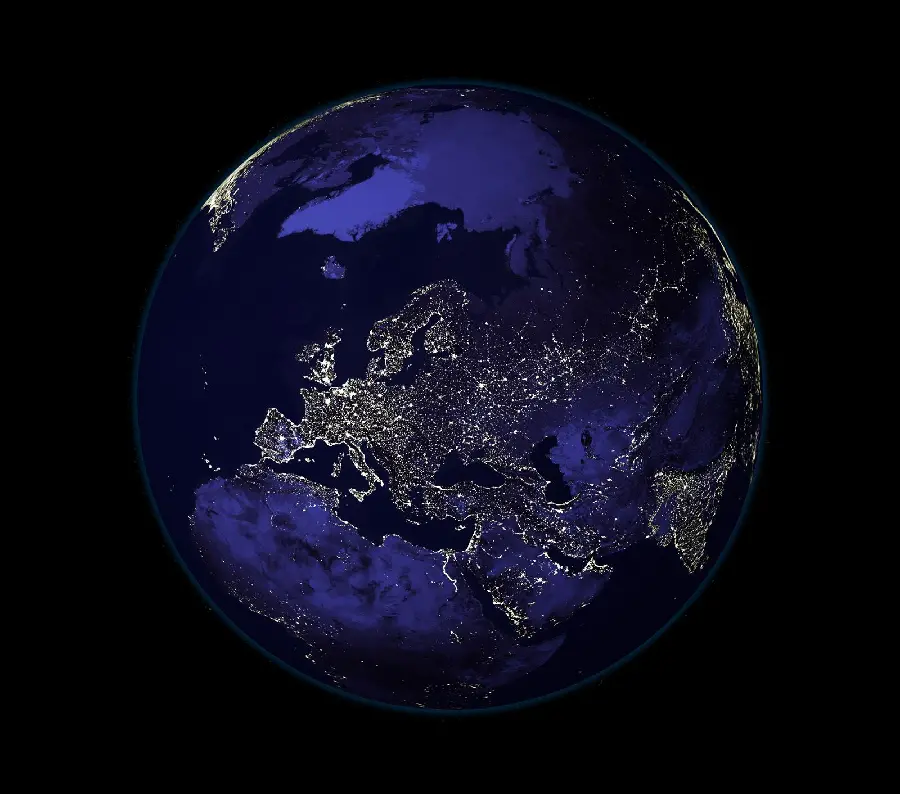 Spectacular Photo of the Full Earth at Night for Laptop Background