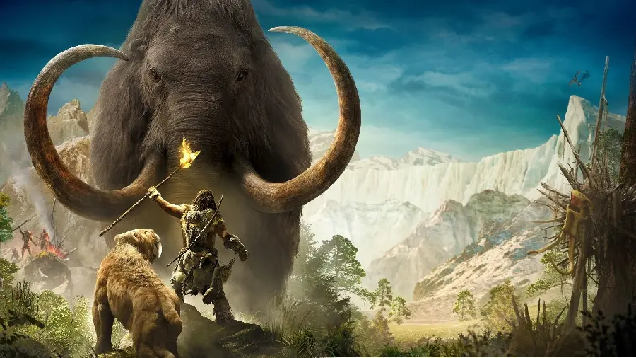 Photo of a mammoth fighting ruthless spear hunters