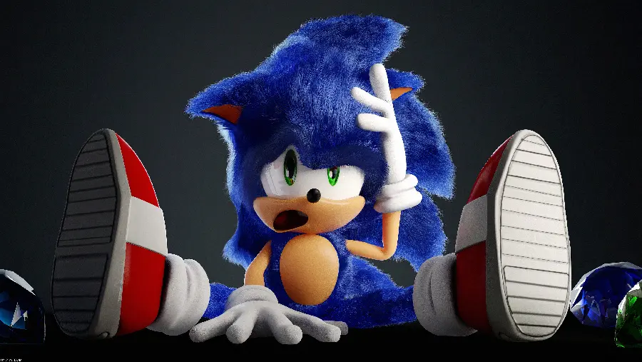 Sonic background photo with black and dark background