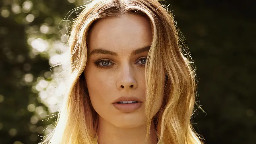Awkward and creepy photo Margot Robbie for printing on canvas and chassis board