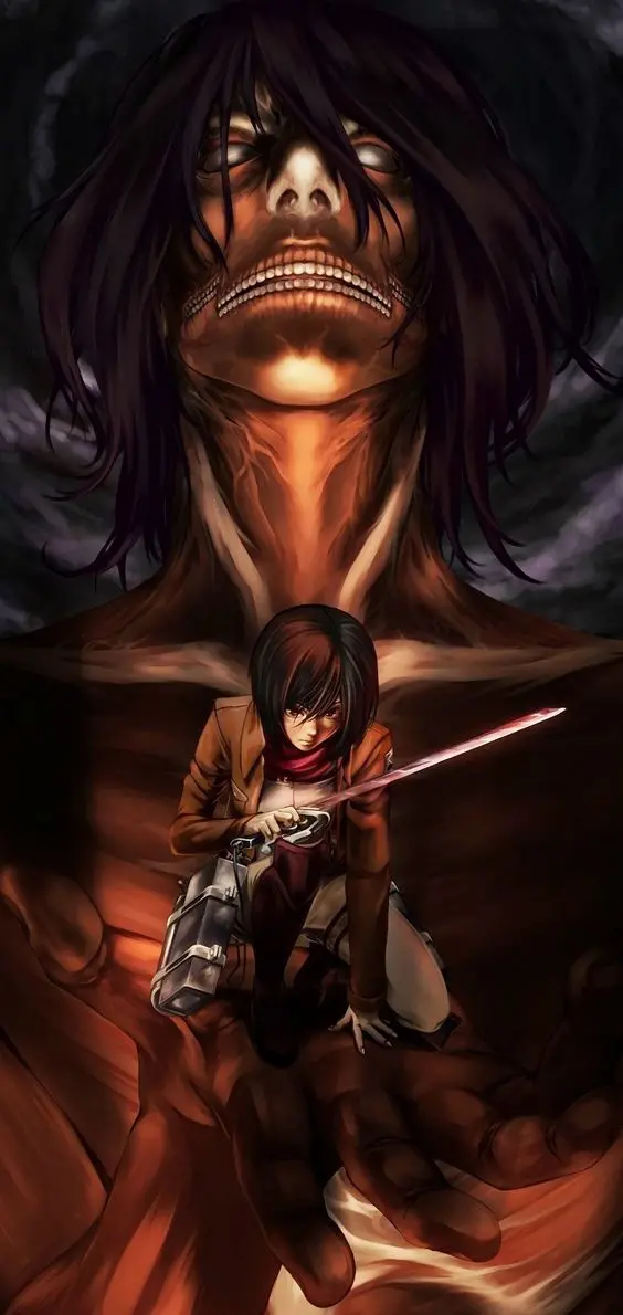 Super beautiful wallpaper of the anime Attack on Titan Mikasa 