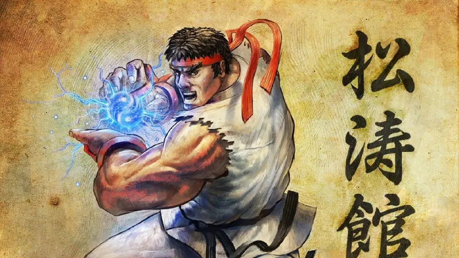 Profile photo and drawing of a fighter in the Japanese karate style with a muscular and strong body