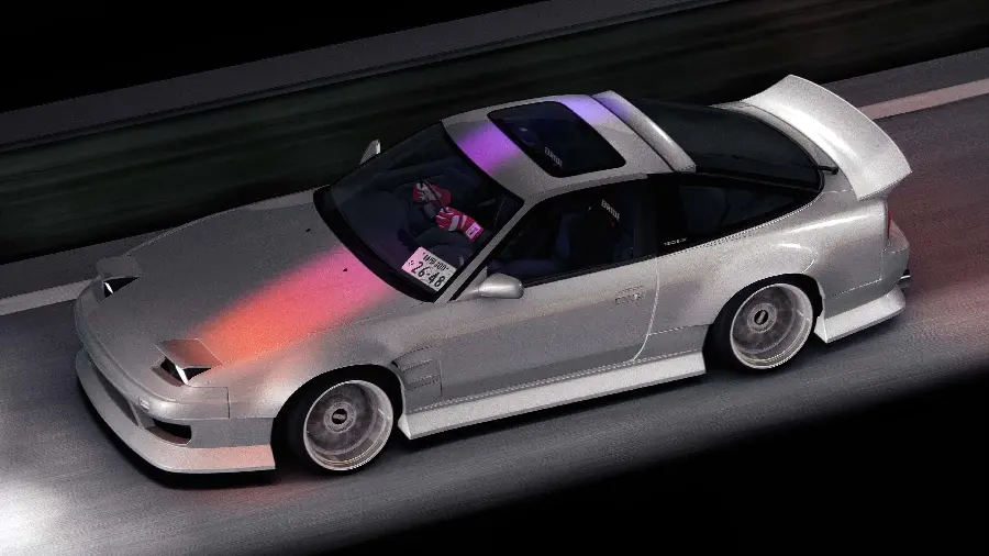 Wallpaper of the Nissan racing car with silver color
