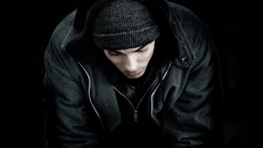 Dark and gloomy photo of Eminem for a romantic and depressed profile