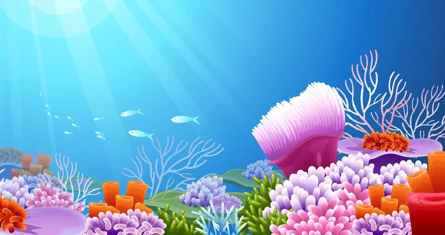 High Quality Fantasy Image of Ocean Fish and Plants